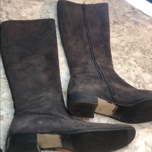 Saks Fifth Ave Folio Collection Suede Grey Boots - Picture 2 of 7